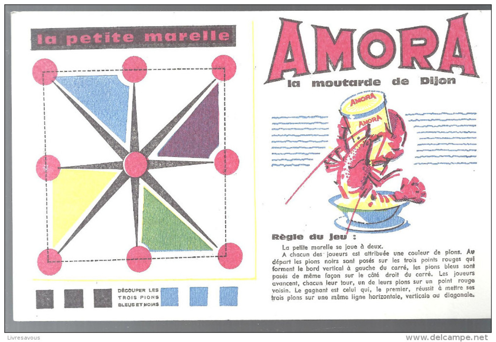 Buvard Amora La Moutarde De Dijon La Petite Marelle Des Années 1960 - Moutardes