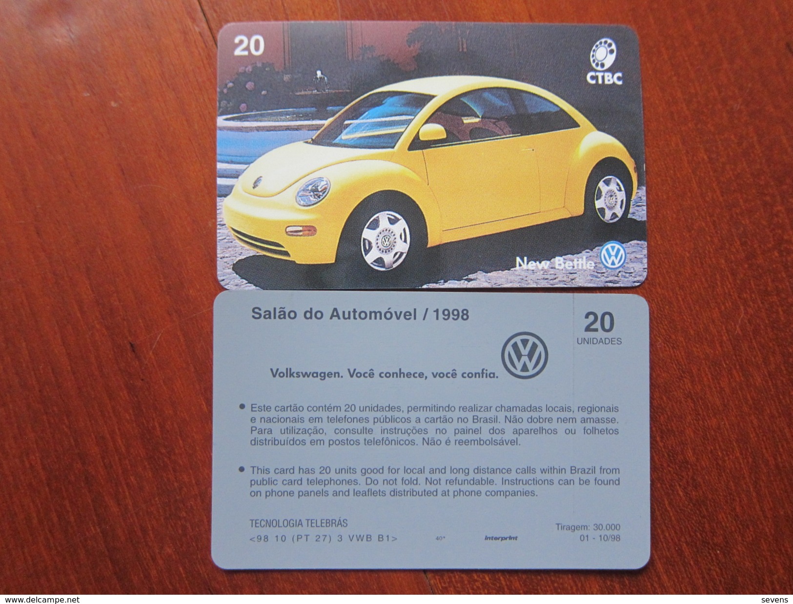 Inductive Phonecard,Volkswagen, Mint,issued In 1998, 30000pcs Only - Brasilien