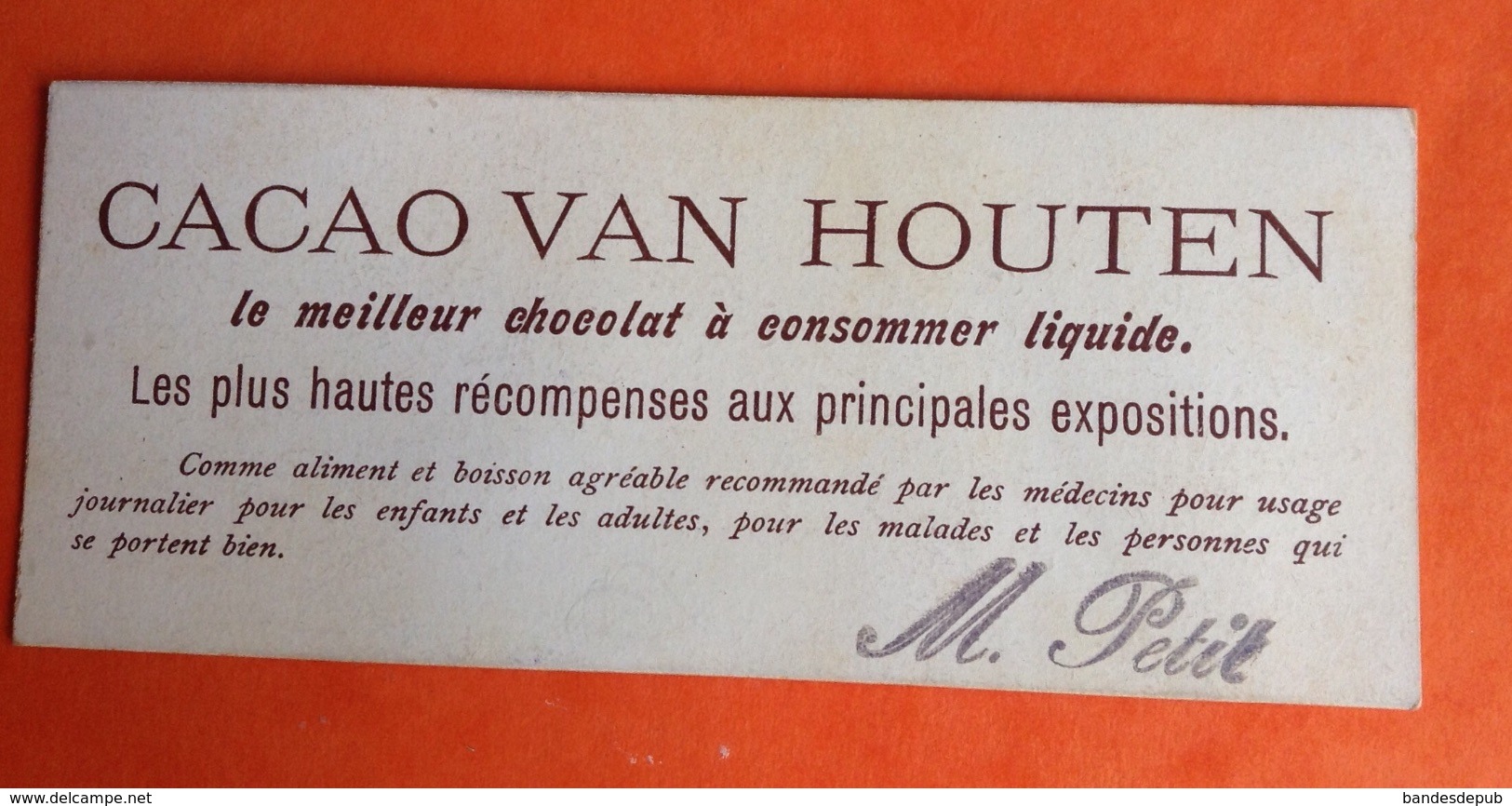 Van Houten Jolie Chromo En Forme Petit Marque Page Nain Chocolat - Van Houten