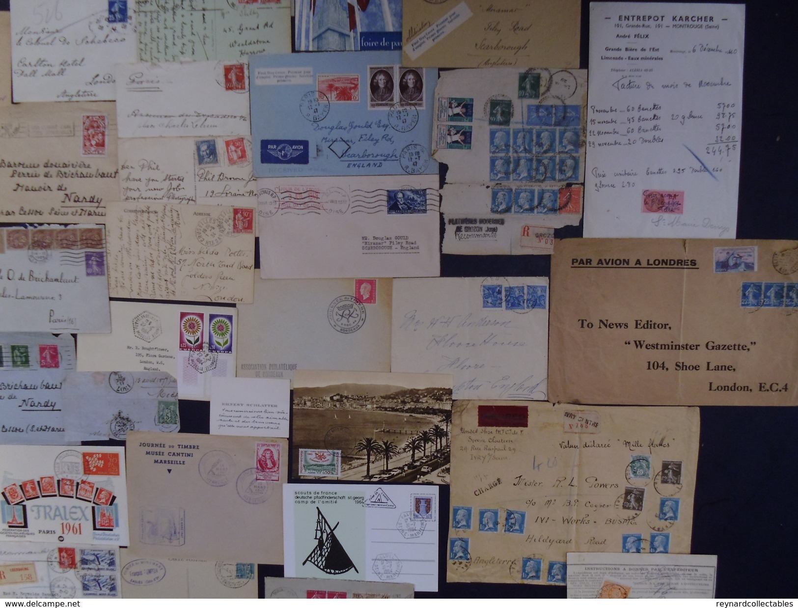 France very fine Postal History collection (290+ items). Pre-stamp, Classics, early fdcs,meter marks,Foire+++