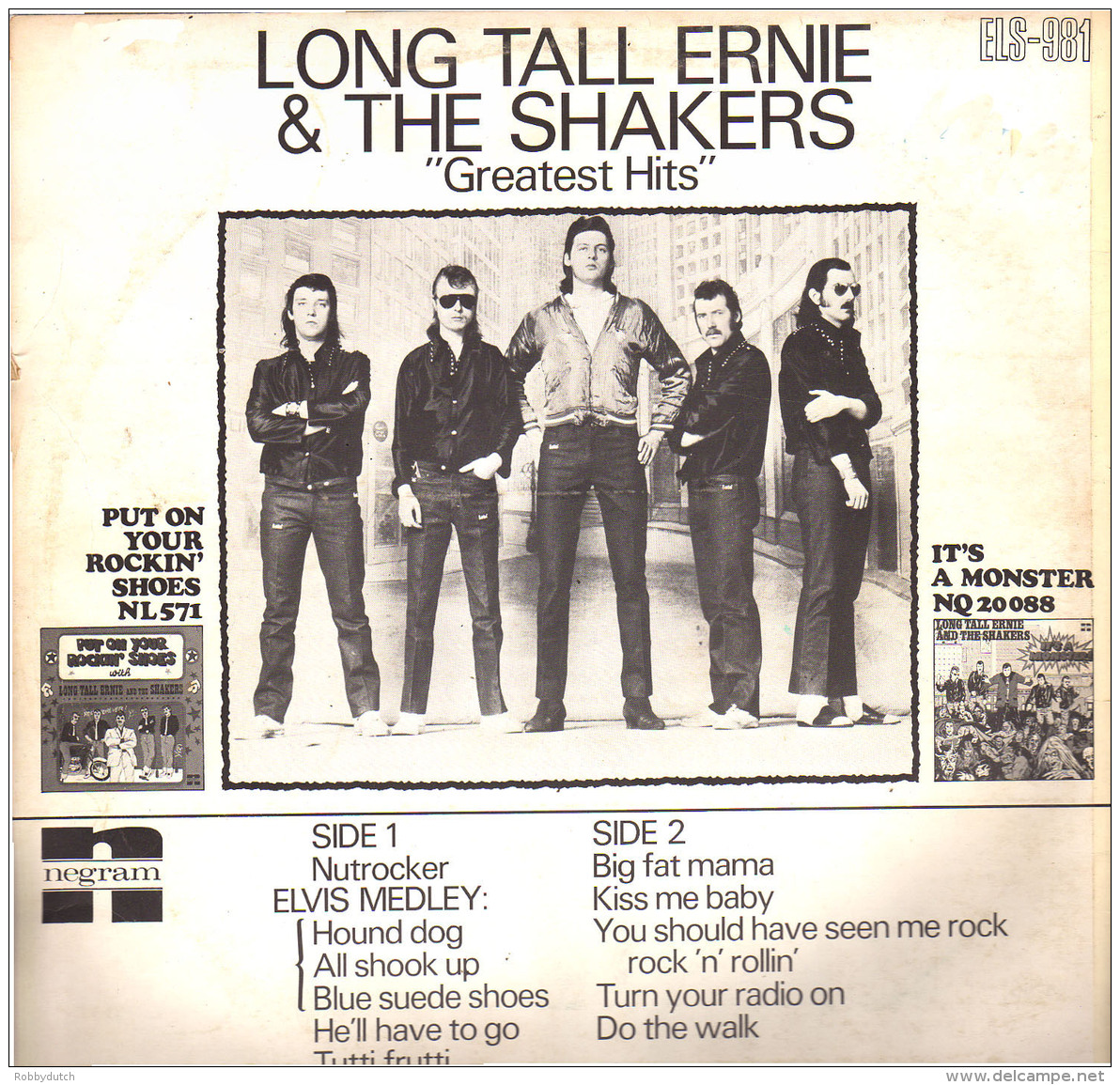 * LP *  LONG TALL ERNIE &amp; THE SHAKERS - GREATEST HITS (Holland 1974) - Rock