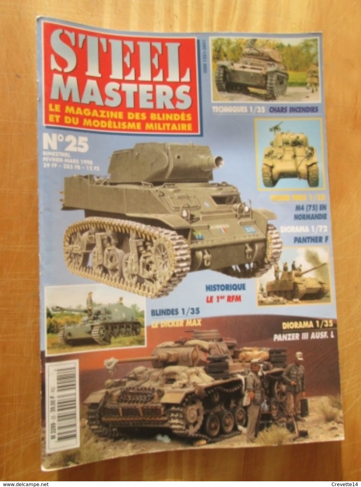 REVDIV14-1  REVUE De Maquettes Plastiques "STEEL MASTERS" N°25  De 1998  , Valait 39 FF En Kiosque , Le Sommaire De Ce N - France