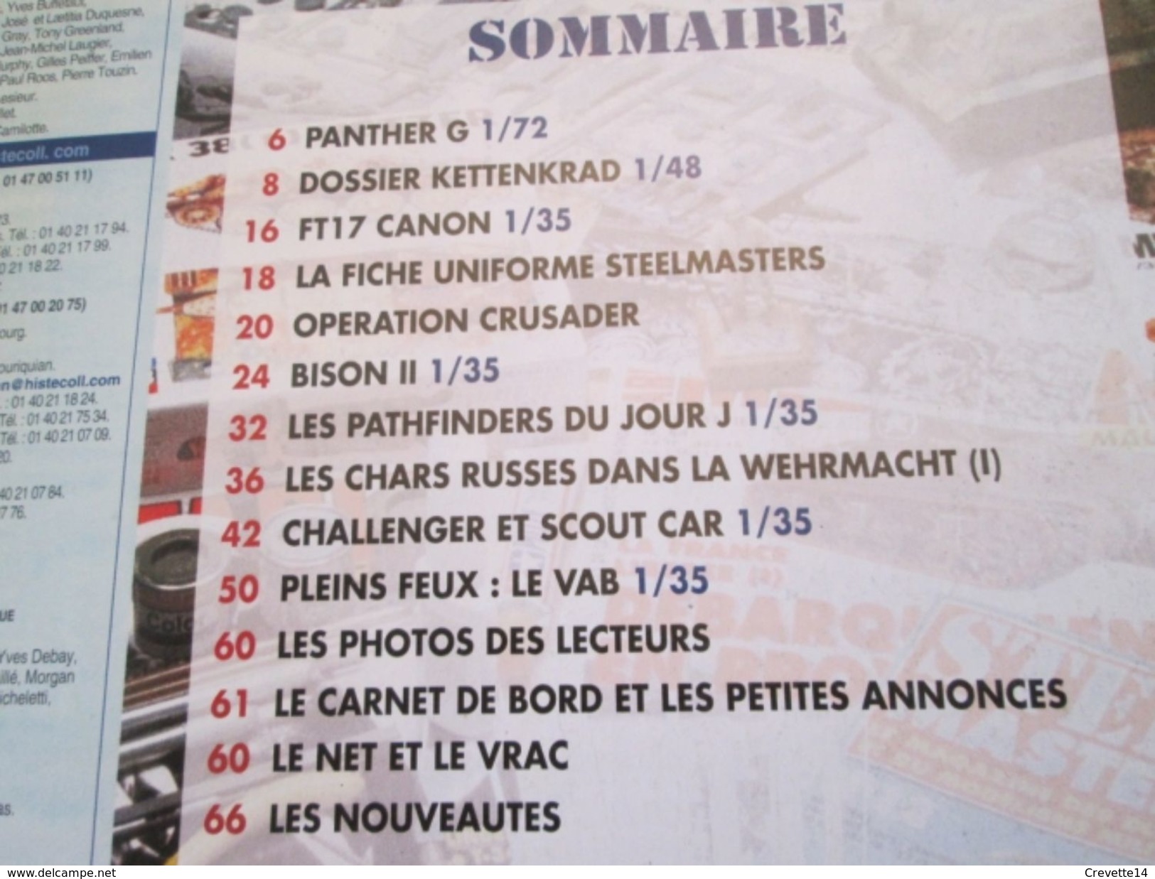 WW2013-2  REVUE De Maquettes Plastiques "STEEL MASTERS" N°52 De 2002  , Valait 5.95 &euro; En Kiosque , Le Sommaire De C - France