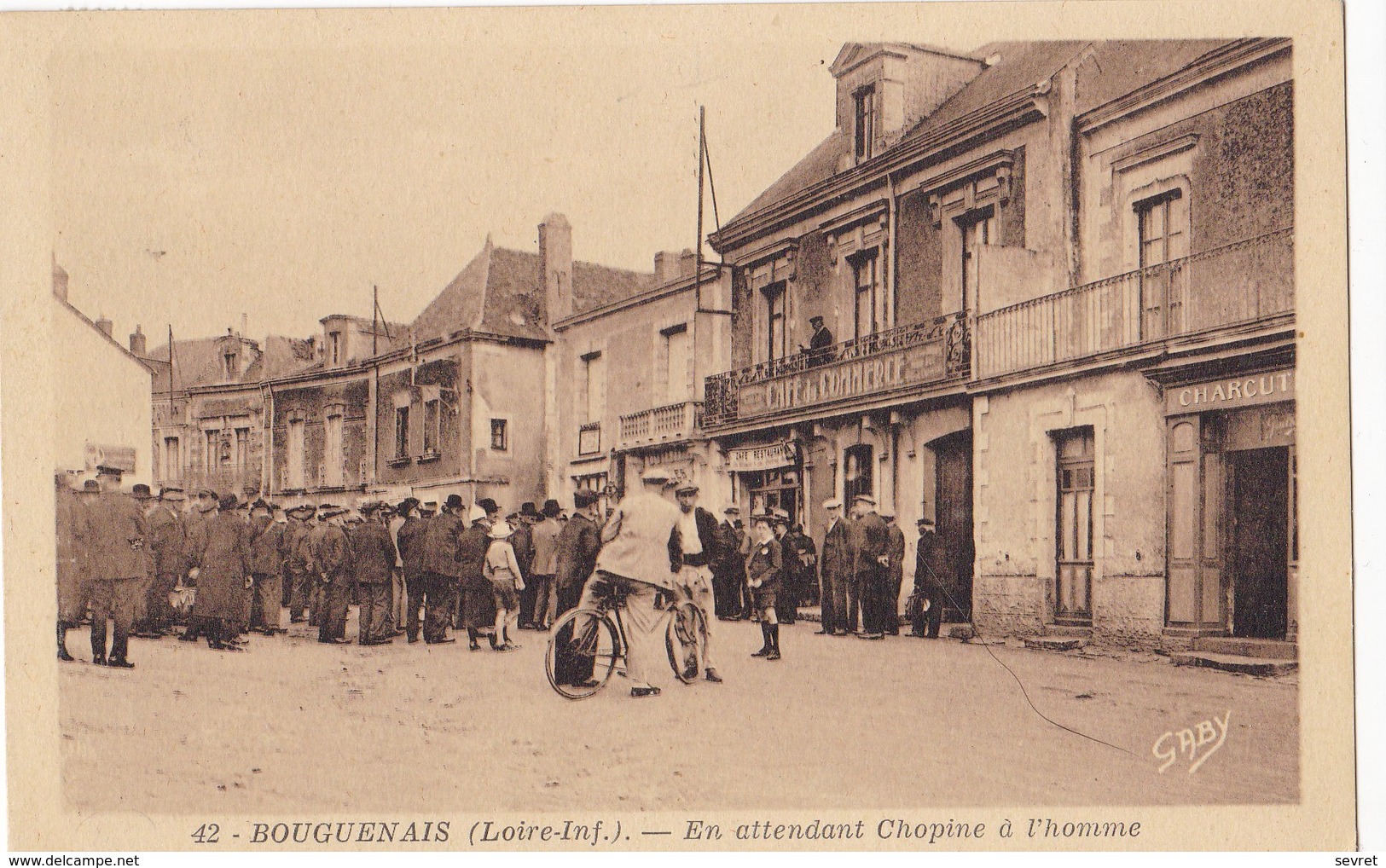 BOUGUENAIS. - En Attendant Chopine à L'homme. Très Belle Carte - Bouguenais