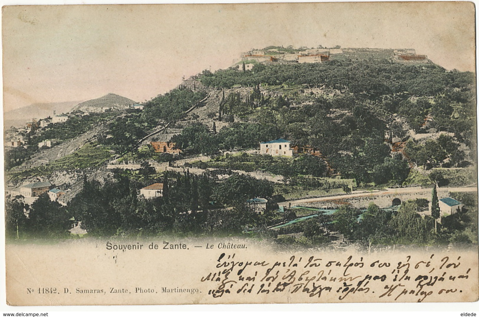 Souvenir De Zante Le Chateau Edit D. Samars 11842 Photo Martinengo  Nice Stamps Tax In Napoli - Grecia