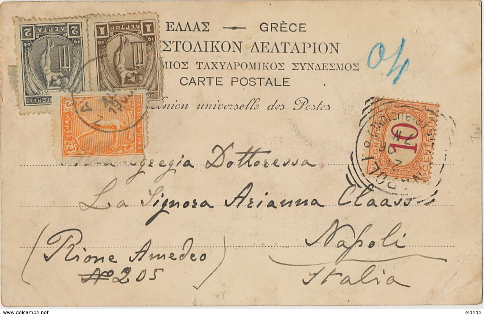 Souvenir De Zante Le Chateau Edit D. Samars 11842 Photo Martinengo  Nice Stamps Tax In Napoli - Grecia