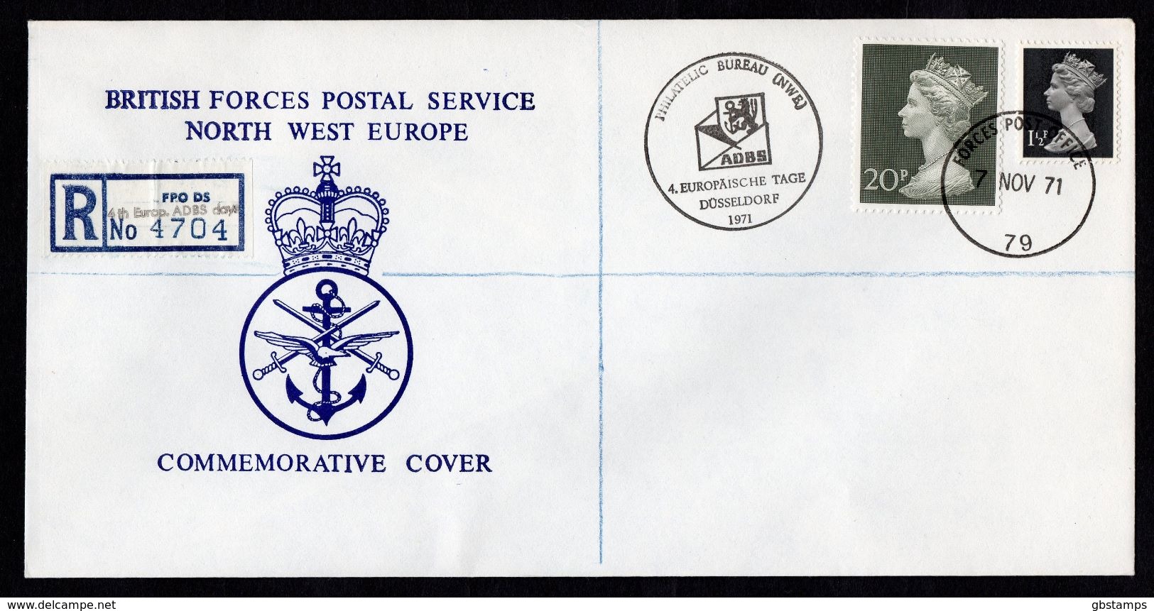1971 Britihsh Forces Postal Service North West Europe Registered Souvenir Cover With BFPO 79 Cancel See Scan - Covers & Documents