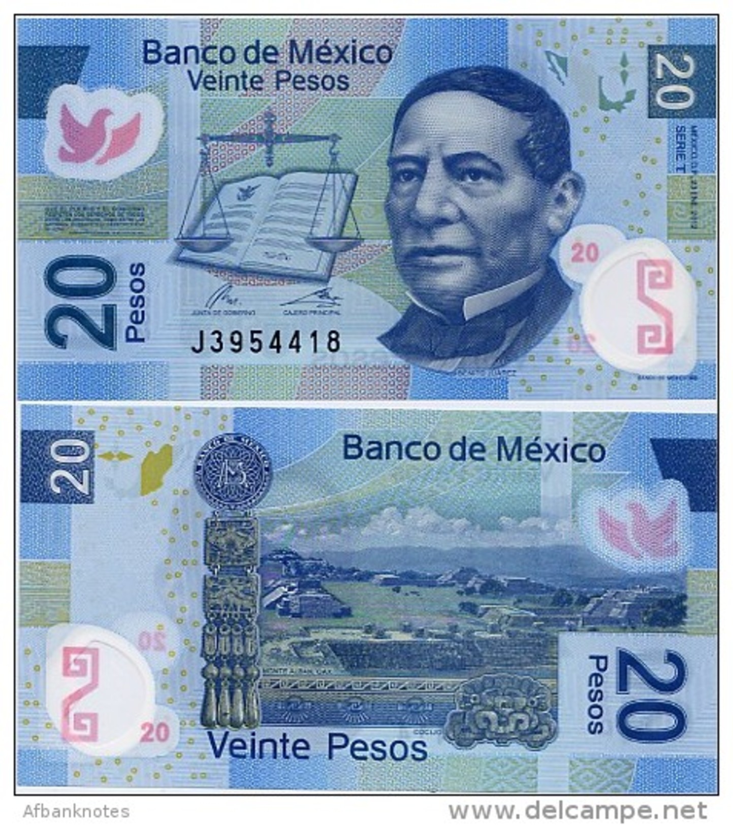 MEXICO        20 Pesos     P-122[i]       23.1.2012       UNC  [sign. Del Cueto] - Messico