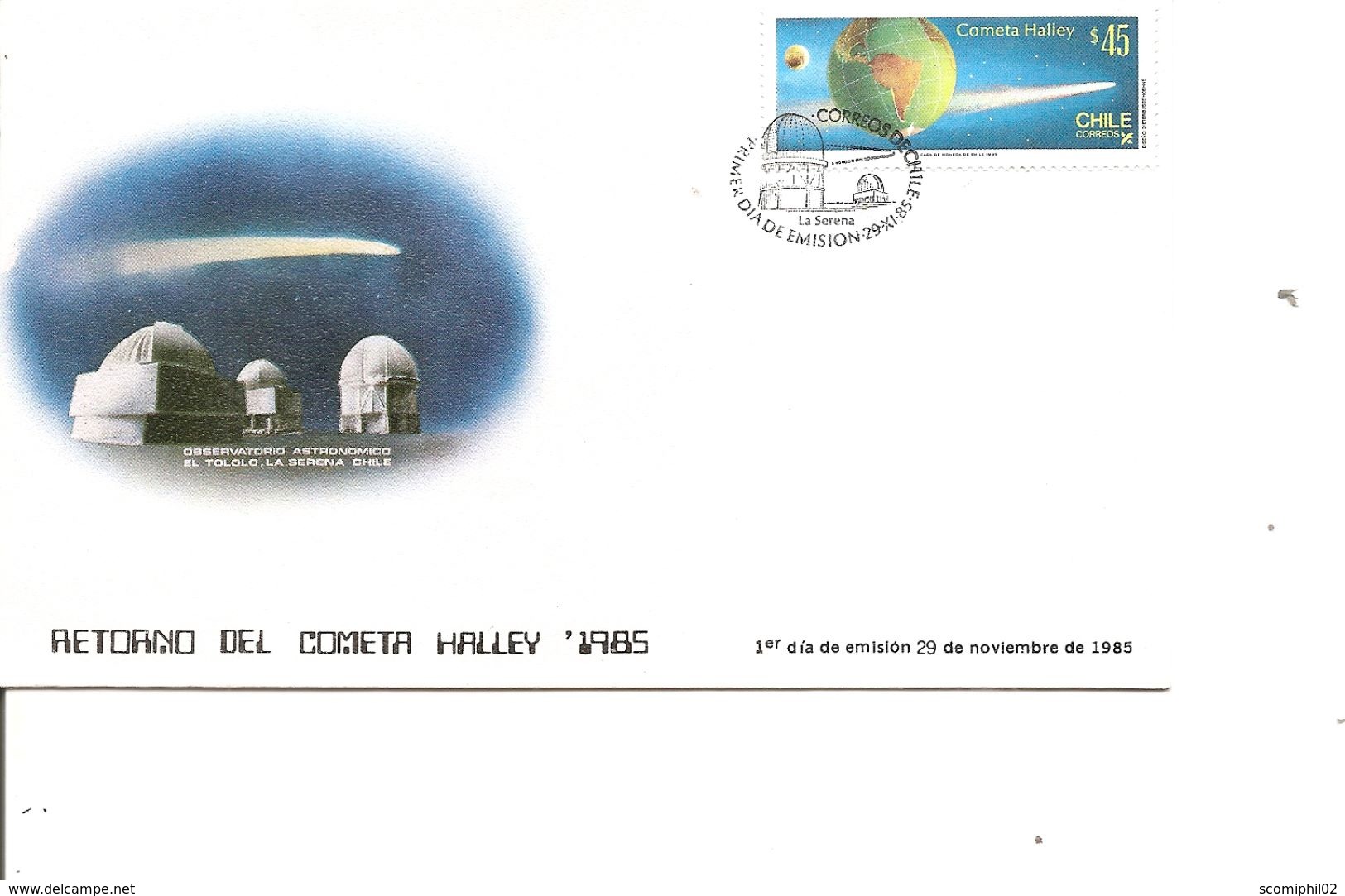 Espace -Comète De Halley ( FDC Du Chili De 1985 à Voir) - South America