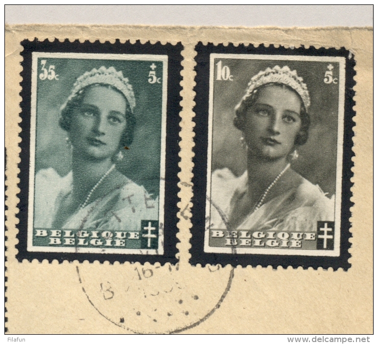 België - 4 Rouwzegels Op Cover Van Wetteren Naar Chicago / USA - 1934-1935 Leopold III