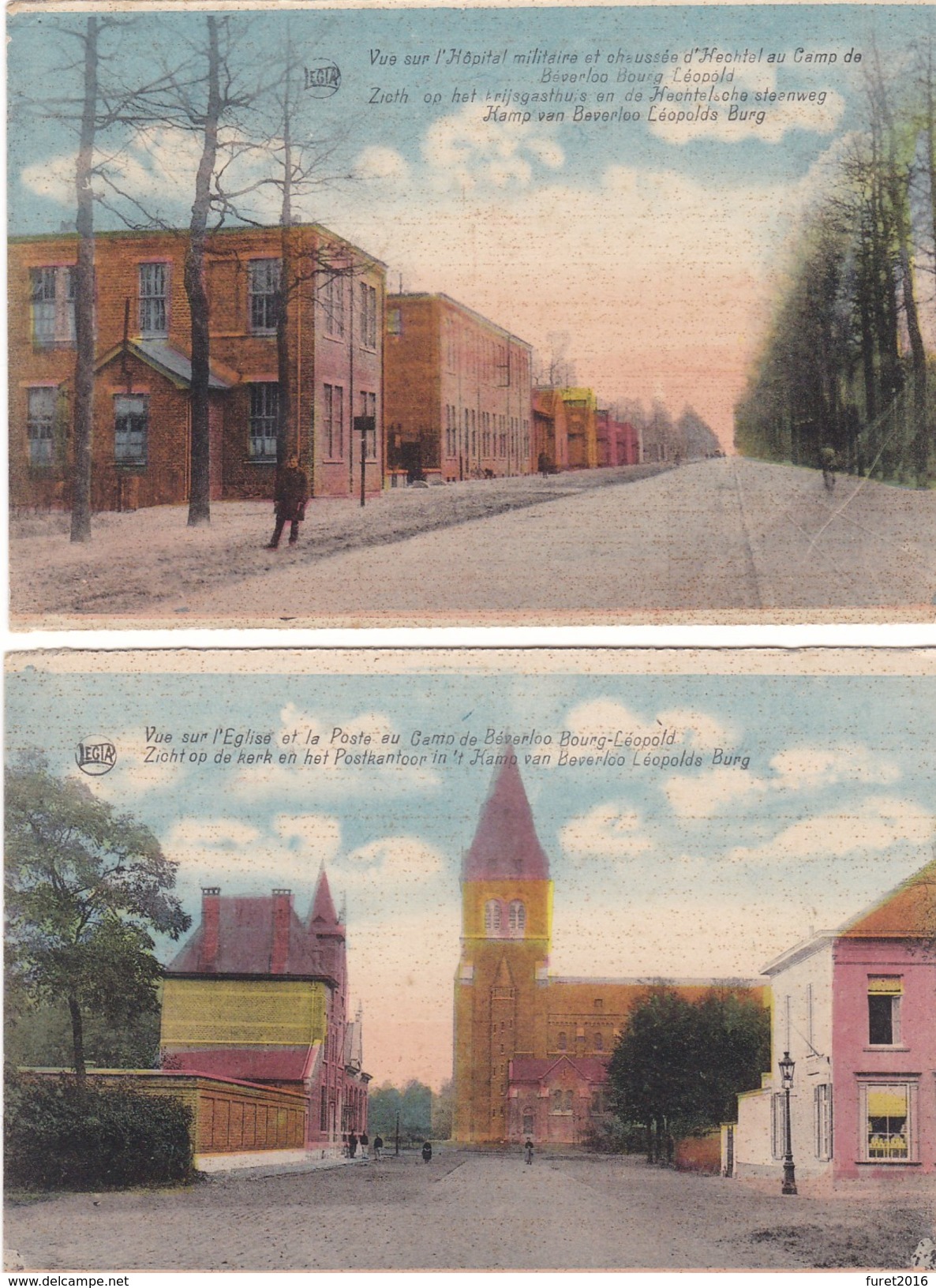 2 Cartes Camp De BEVERLOO   Eglise Poste Et Hopital Militaire - Leopoldsburg