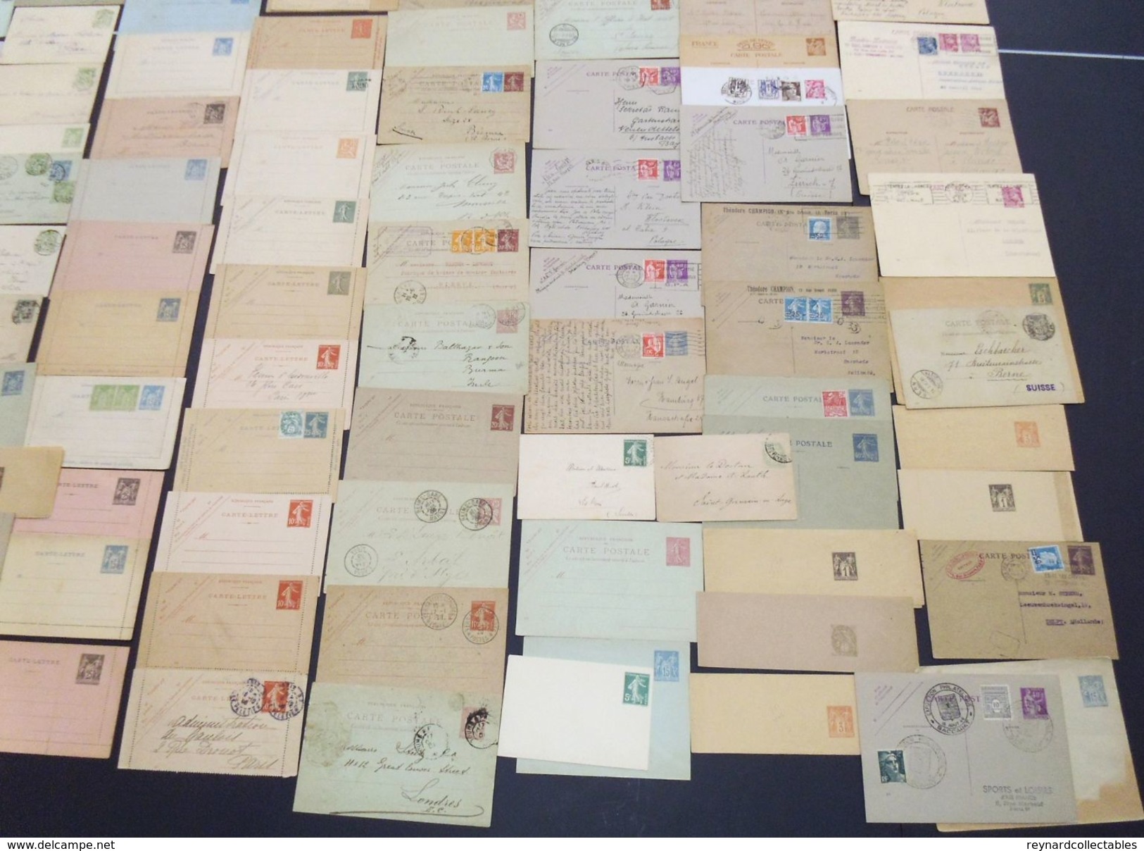 France v.fine collection postal stat/entier postale(250) 19th/20thC inc cards,envelope,reply cards. 1925 Paris++