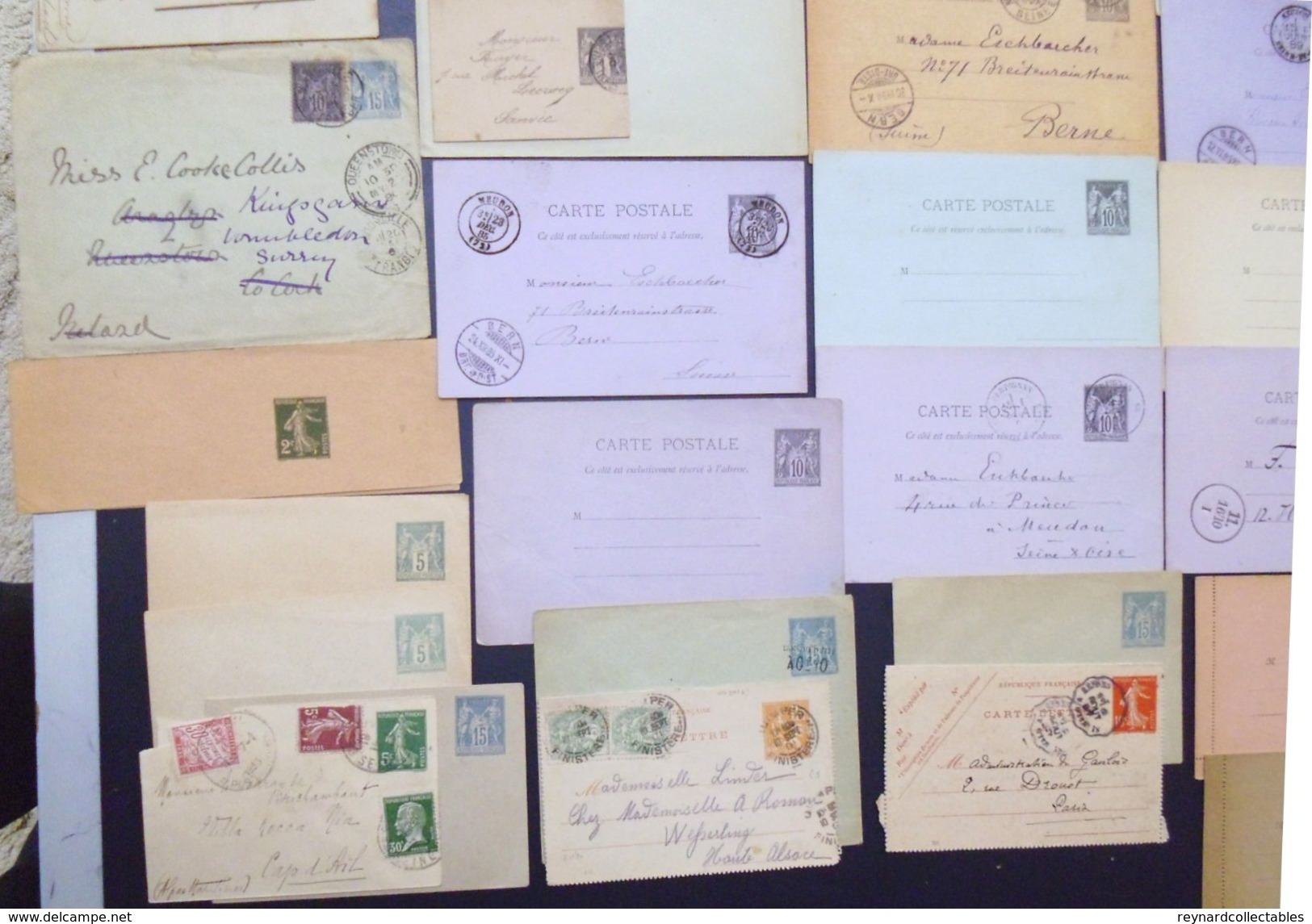 France v.fine collection postal stat/entier postale(250) 19th/20thC inc cards,envelope,reply cards. 1925 Paris++