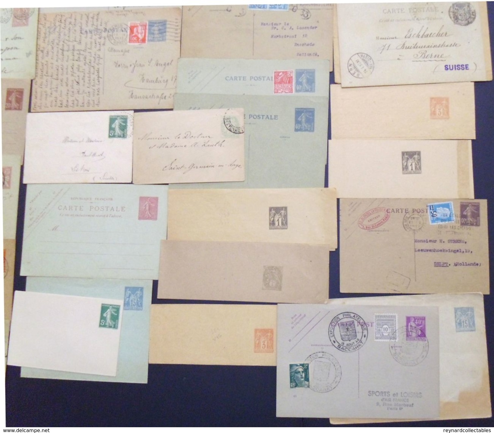 France v.fine collection postal stat/entier postale(250) 19th/20thC inc cards,envelope,reply cards. 1925 Paris++