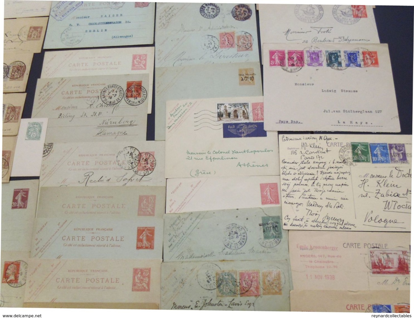 France v.fine collection postal stat/entier postale(250) 19th/20thC inc cards,envelope,reply cards. 1925 Paris++