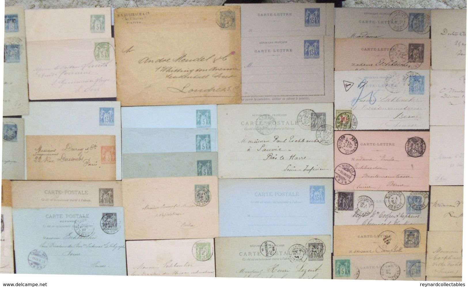 France v.fine collection postal stat/entier postale(250) 19th/20thC inc cards,envelope,reply cards. 1925 Paris++