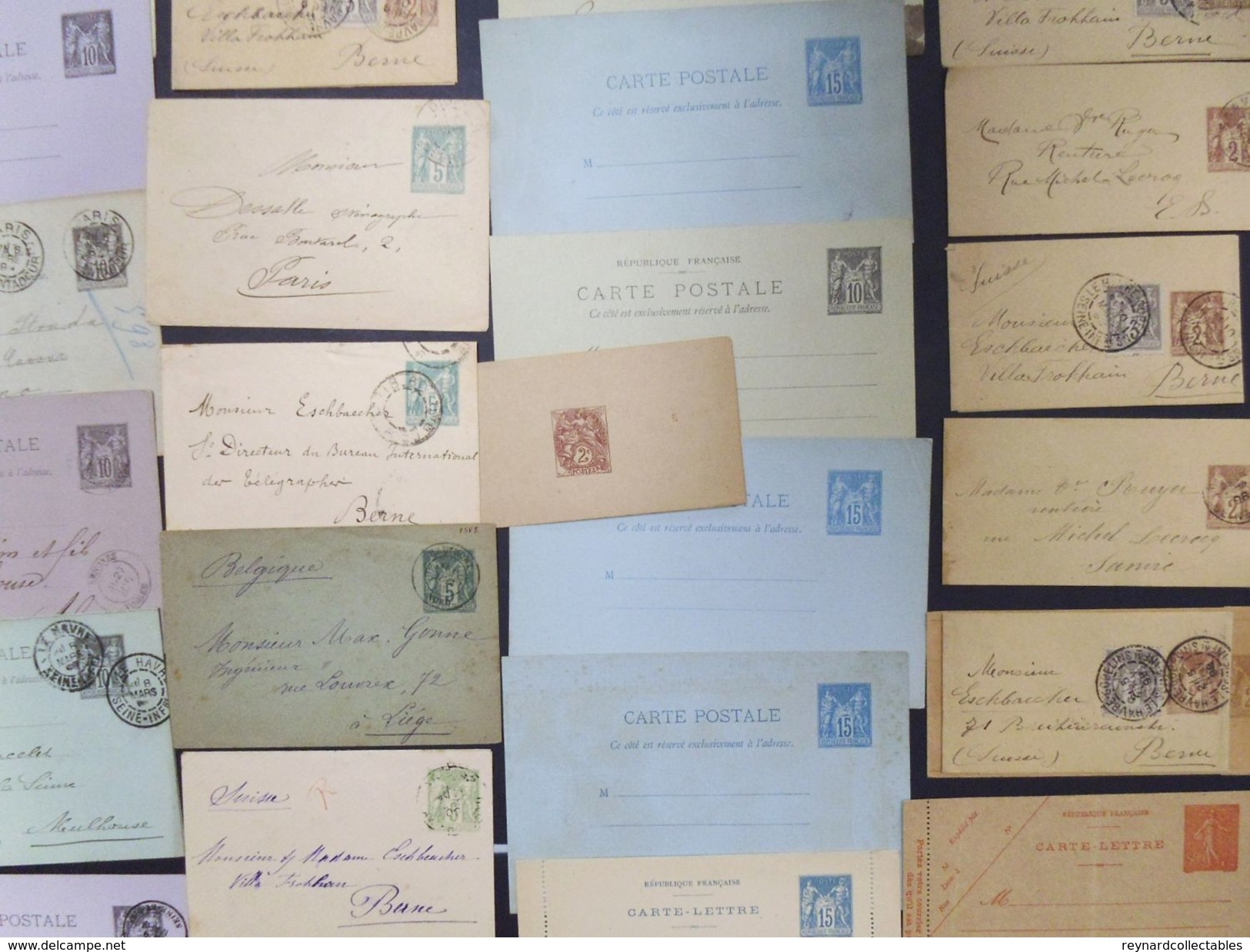 France v.fine collection postal stat/entier postale(250) 19th/20thC inc cards,envelope,reply cards. 1925 Paris++