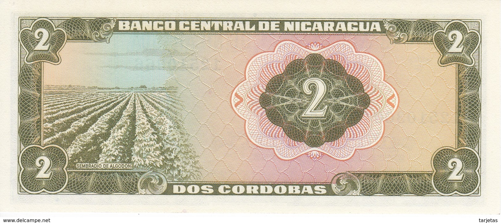 BILLETE DE NICARAGUA DE 2 CORDOBAS DEL AÑO 1972 SIN CIRCULAR-UNCIRCULATED  (BANK NOTE) - Nicaragua