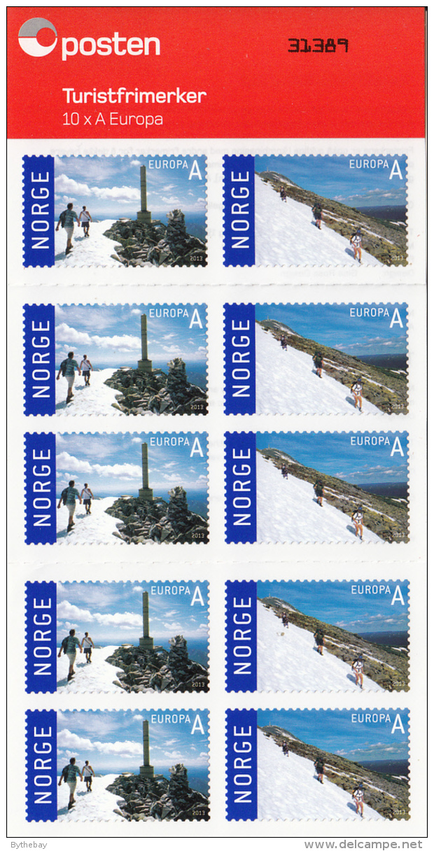 Norway 2013 Booklet 5 Each Of 2 A Europa Mount Glaustatoppen, Hiking - Tourism - Unused Stamps