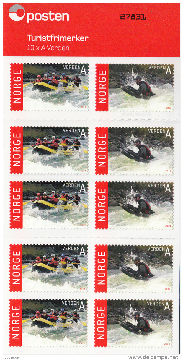 Norway 2013 Booklet 5 Each Of 2 A Verden Rafting, Riverboarding On Sjoa River - Tourism - Neufs