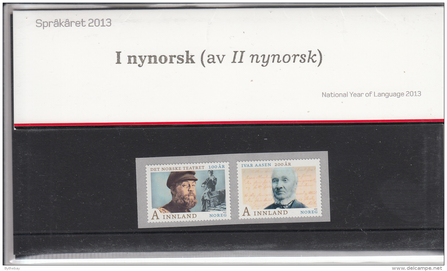 Norway 2013 Presentation Pack Set Of 2 National Year Of Language - Ivar Aasen, Lasse Kolstad - Unused Stamps