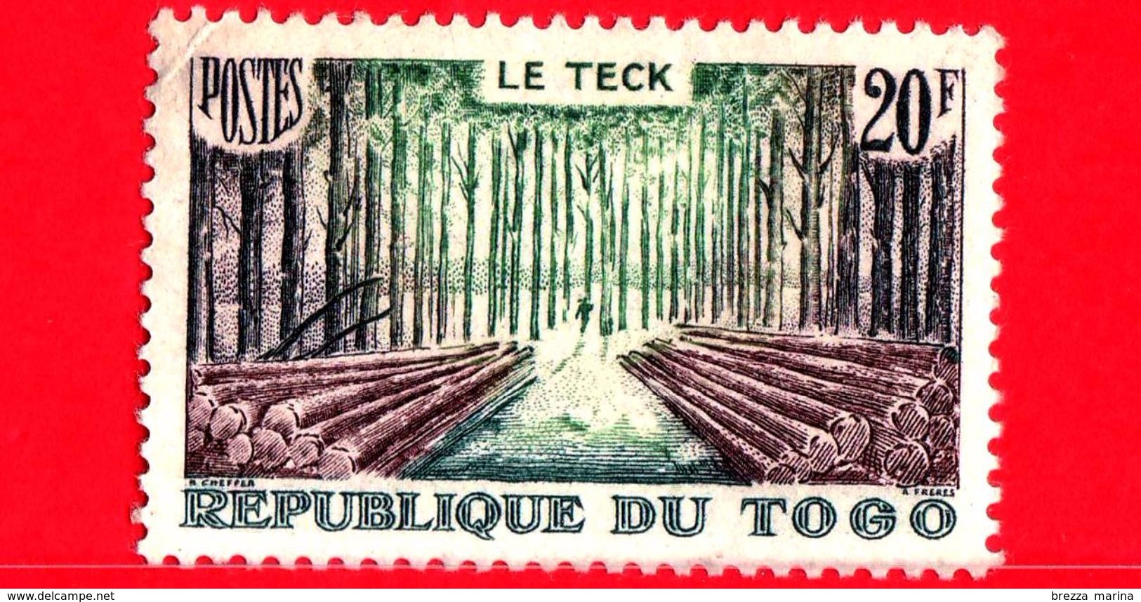 Nuovo - MNH - TOGO - 1957 - Foreste - Legno - Tronchi - Teakwood - Le Teck - 20 - Usati