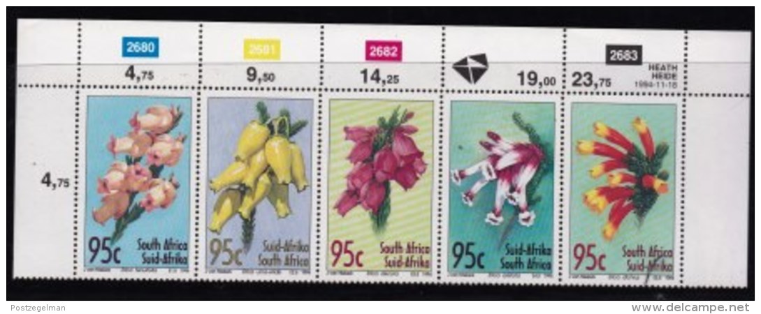 RSA, 1994, MNH Stamps In Control Blocks, MI 944-948, Flowers, X712 - Unused Stamps