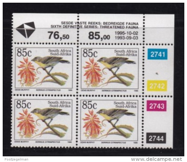 RSA, 1995, MNH Stamps In Control Blocks, MI 974, Endangered Bird, X731A - Unused Stamps