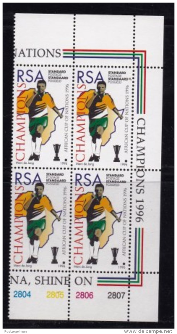 RSA, 1996, MNH Stamps In Control Blocks, MI 991, Soccer Champions, X734 - Neufs