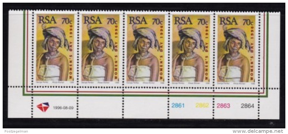RSA, 1996, MNH Stamps In Control Blocks, MI 1021, Woman's Day, X743A - Ongebruikt