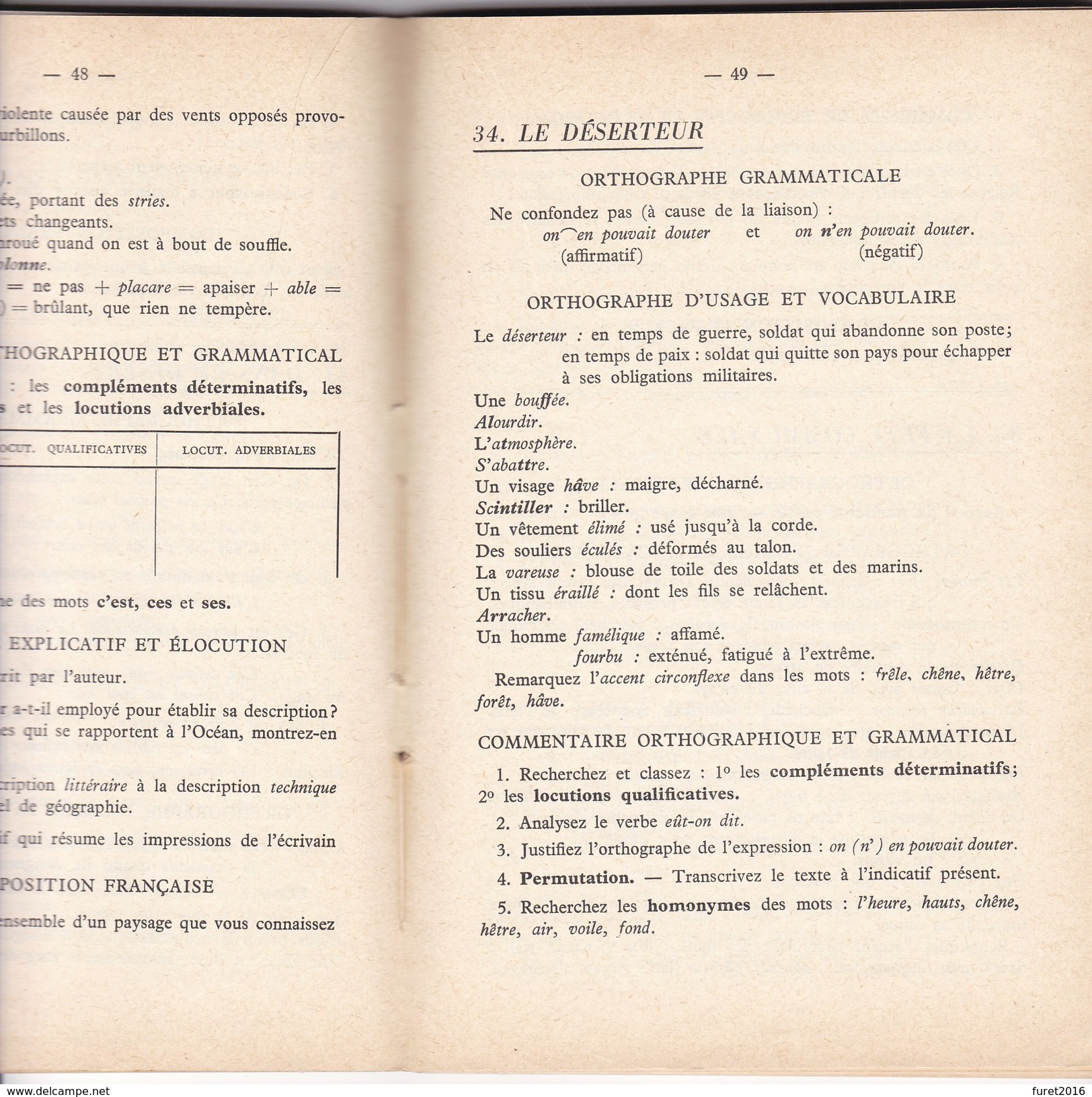 LA DICTEE Préparée Et Commentée à L Usage Des Classes De Sixieme Par Houziaux 132 Pages 1960 - 12-18 Años