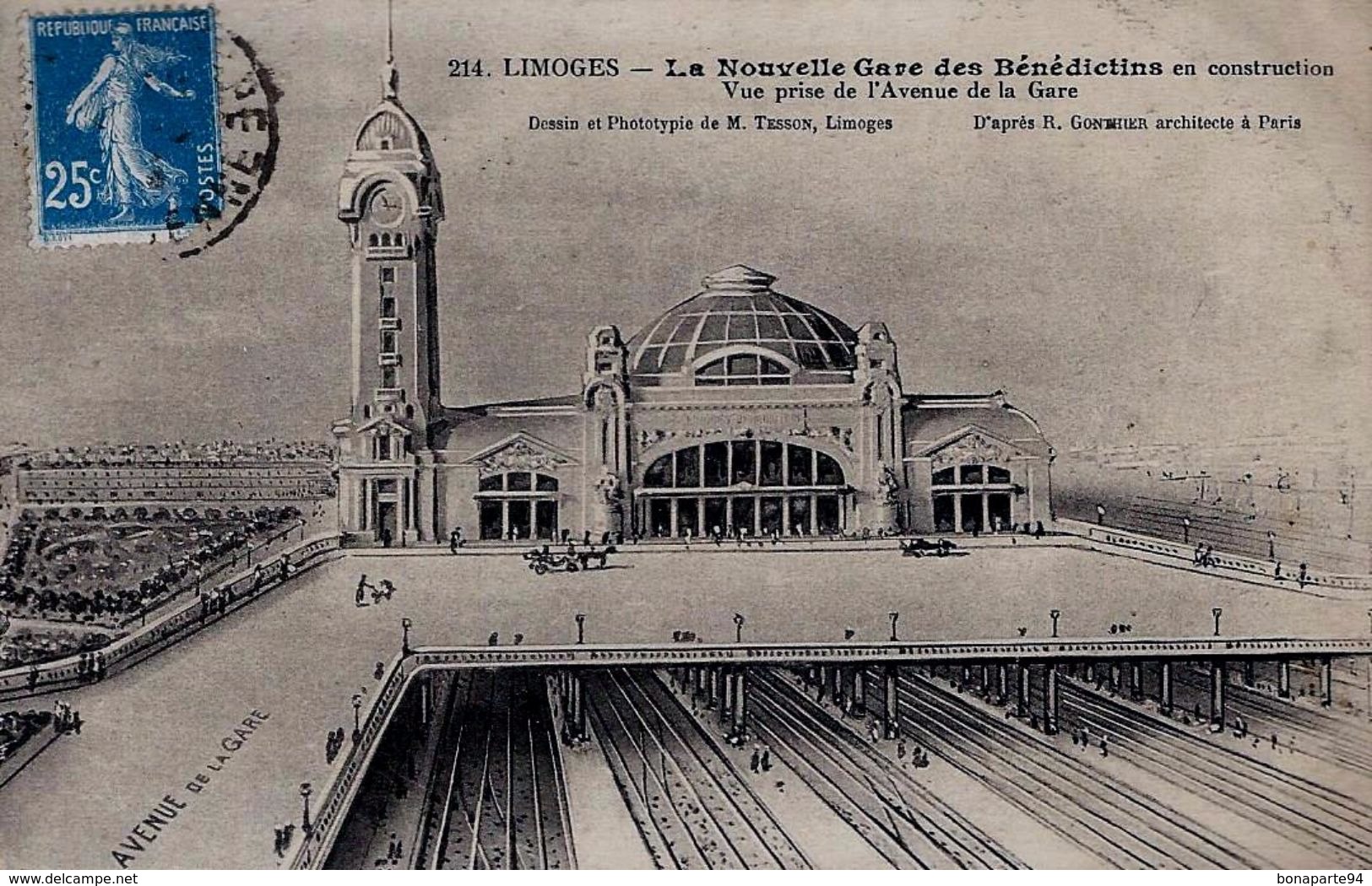 LIMOGES (87) - La Nouvelle Gare Des Bénédictins  En Construction - Vue Prise De L'Avenue  De La Gare - Limoges