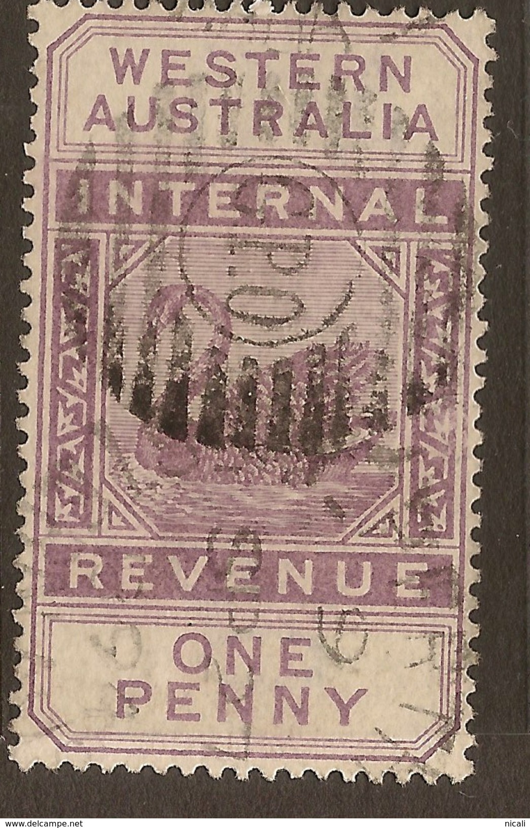 WESTERN AUSTRALIA 1893 1d Fiscal SG F11 U #AAD188 - Used Stamps