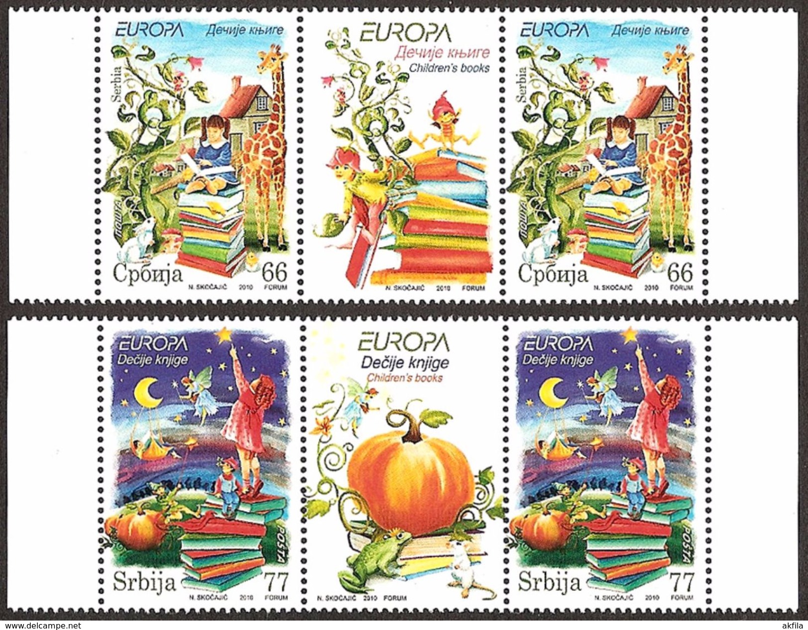Serbia 2010 EUROPA - Children's Books, Stamp-vignette-stamp, MNH (**) Michel 352-353 - Serbia
