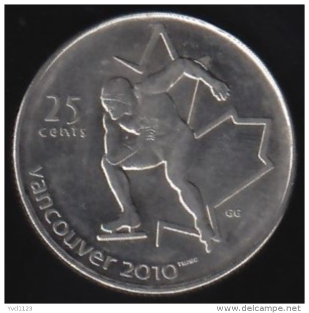 CANADA - 2009 Circulating 25&cent; Coin 'Speed Skating' Vancouver Olympic 2010 (*) - Canada