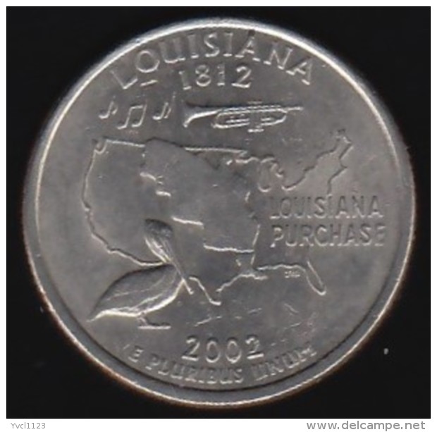 USA -  2002 Circulating 25&cent; Coin, Louisiana - 1999-2009: State Quarters