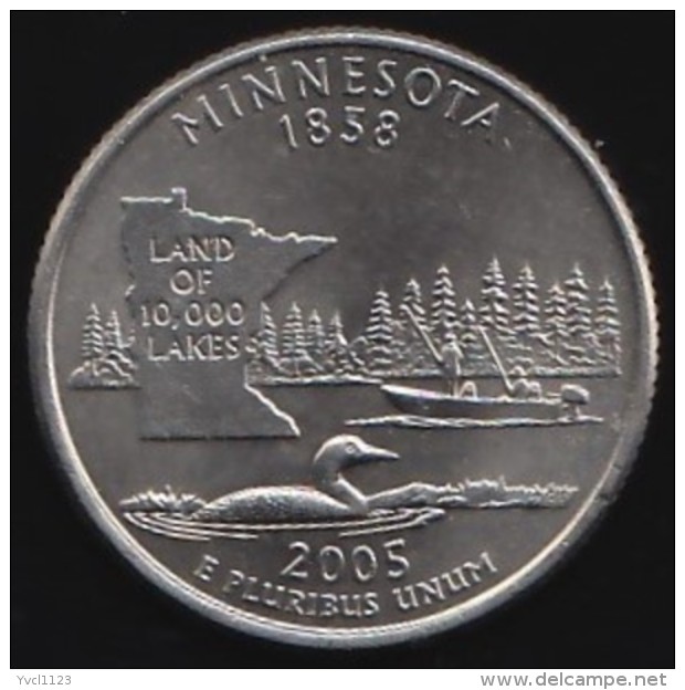 USA -  2005 Circulating 25&cent; Coin, Minnesota - 1999-2009: State Quarters