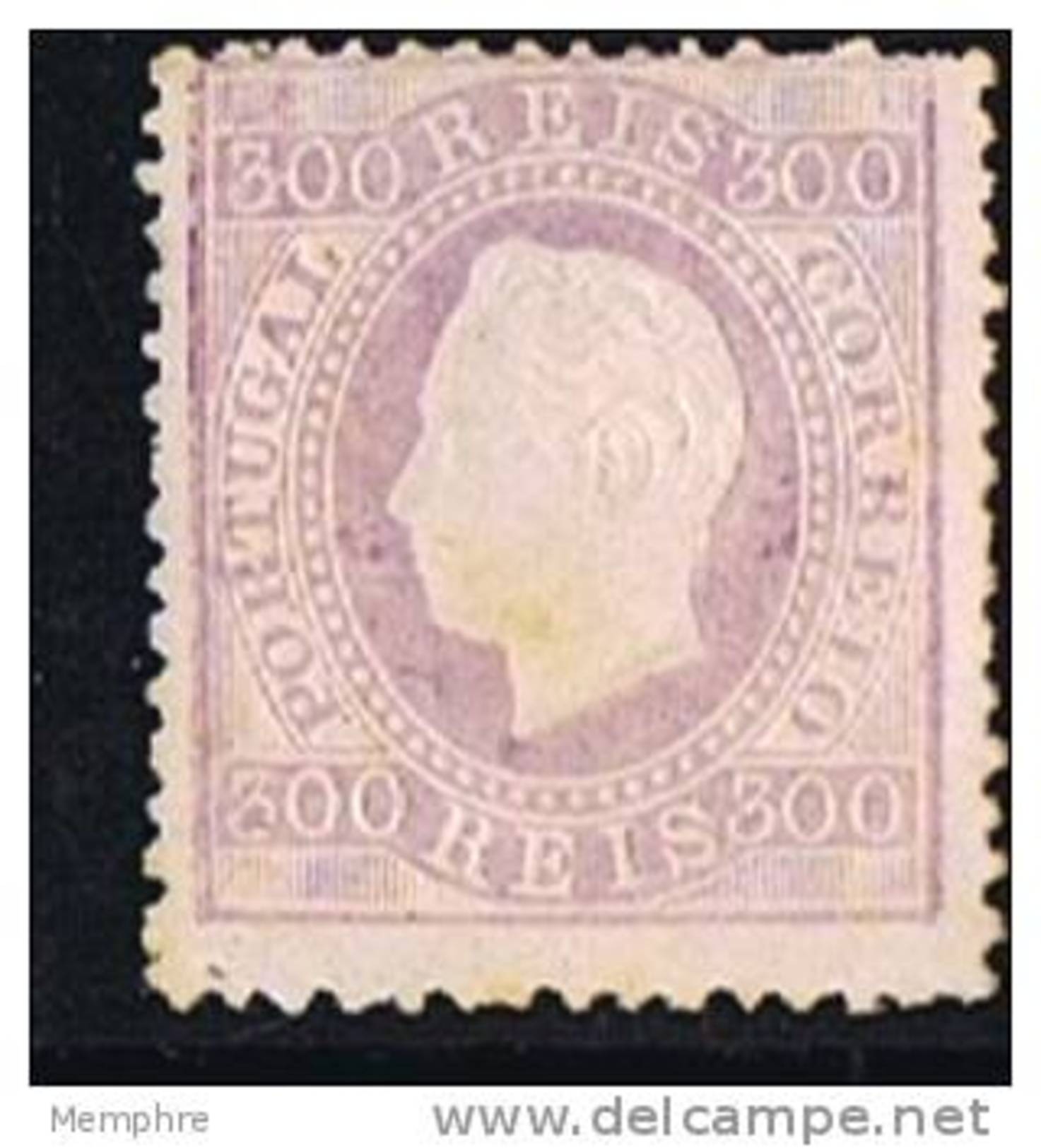 Luiz I  300 Reis  Perf 12 ½ (*) No Gum - Unused Stamps