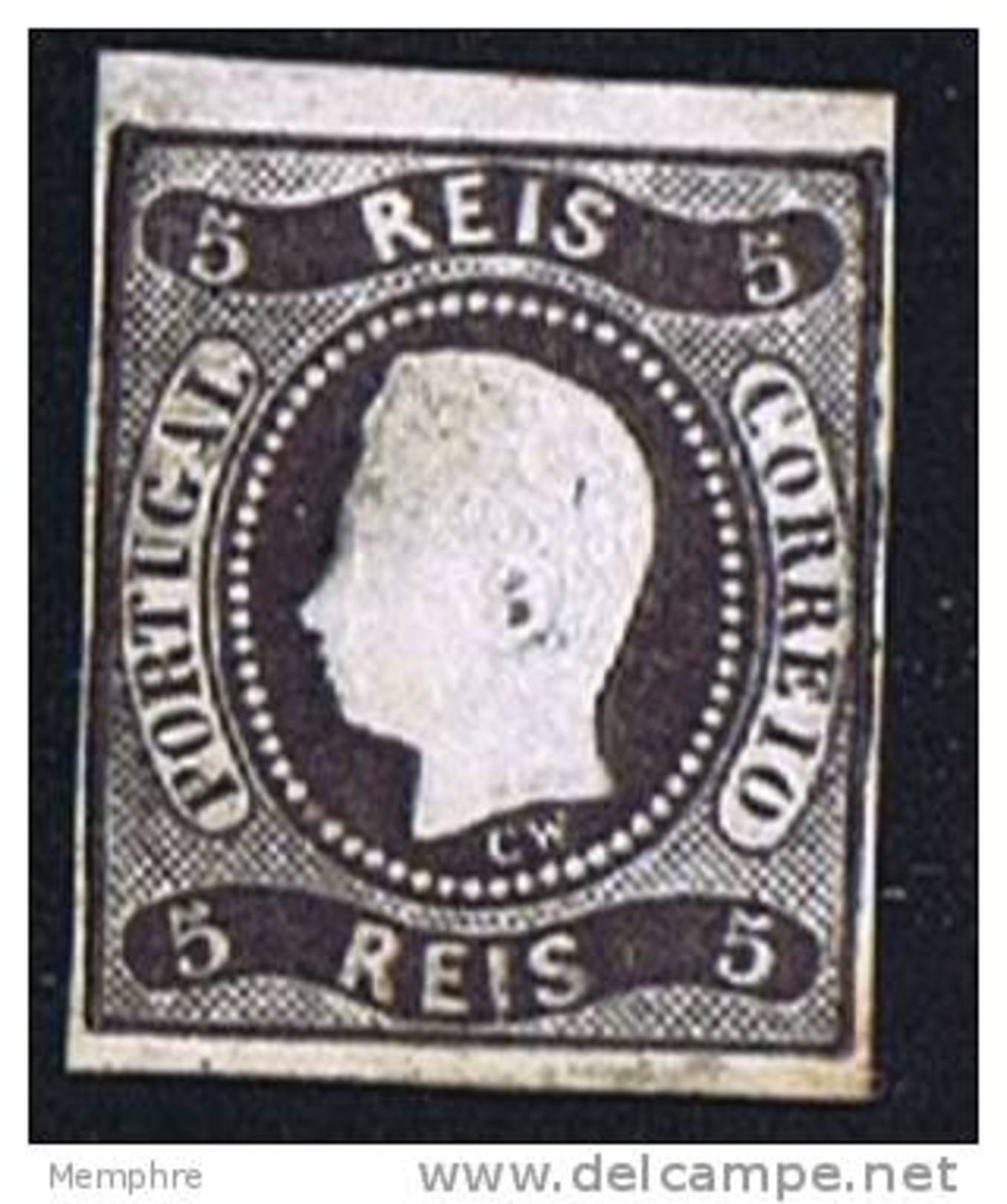 Luiz I  Non Dentelé 5 Reis Afinsa 19  * MH - Unused Stamps