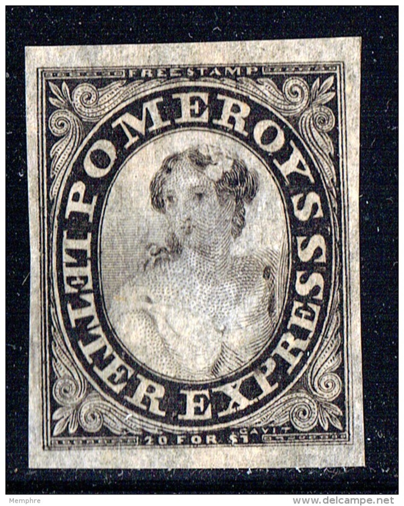 Pomeroy's Letter Express  New York   5 Cents Black On Thin Pelure Paper  Scott 117L8 - 1845-47 Postmaster Provisionals