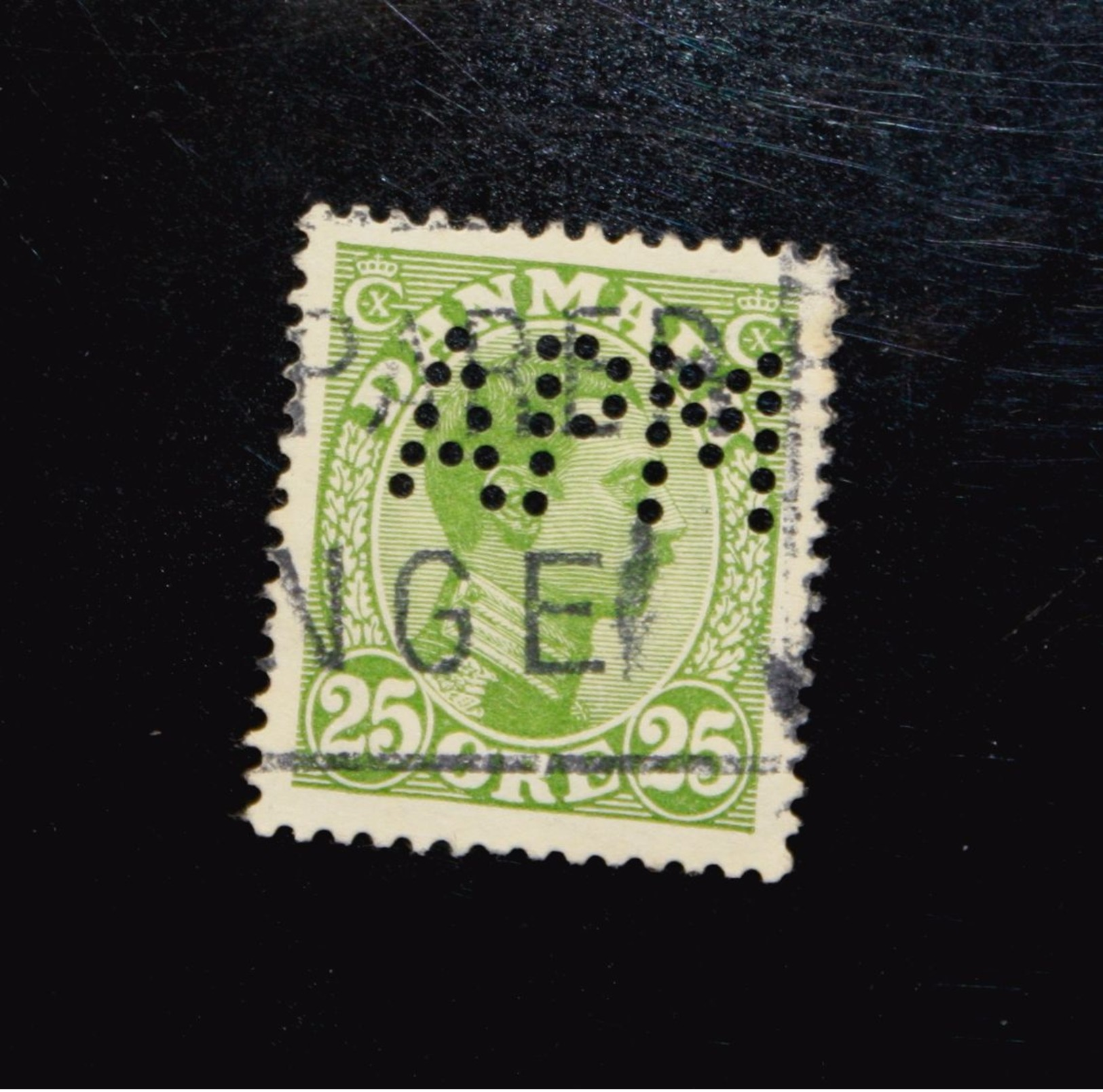 Denmark,Stamp, PERFIN, 1925, 25 Ore - Gebruikt