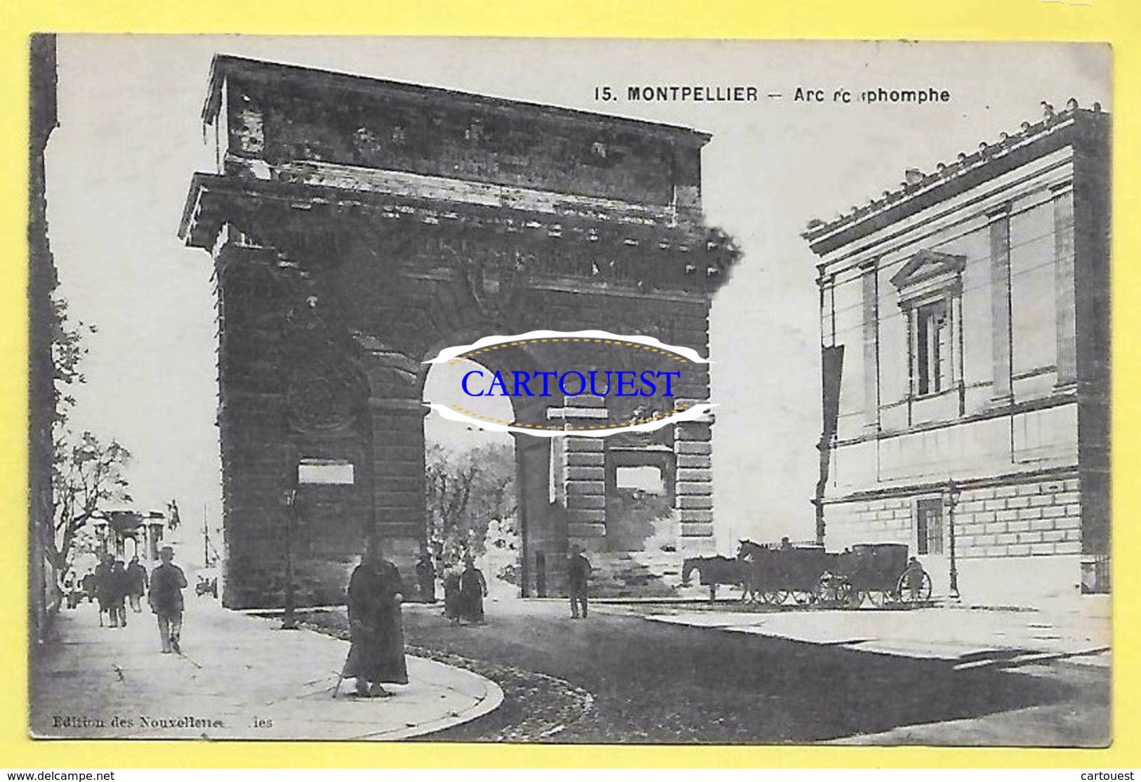 CPA 34 MONTPELLIER L Arc De Triomphe Animée ( Trés Peu Commune ) - Montpellier