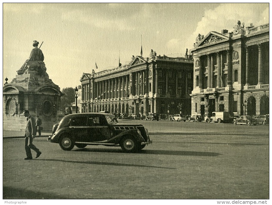 France Paris Place De La Concorde Automobile Ancienne Photo Sylvain Knecht 1937 - Places