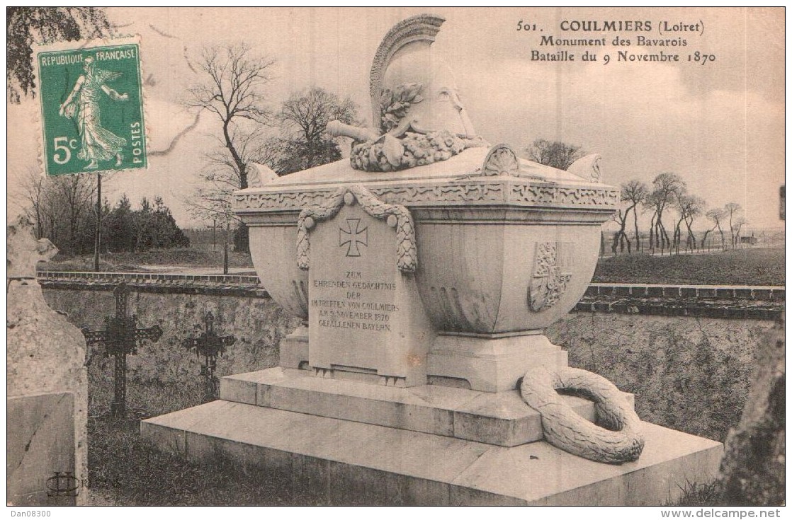 45 COULMIERS MONUMENT DES BAVAROIS - Coulmiers