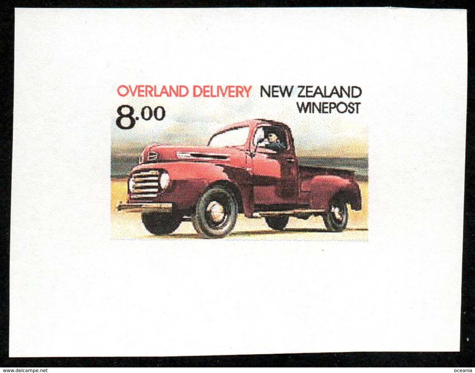 New Zealand Wine Post- Imperf Trial Overland Delivery. - Other & Unclassified