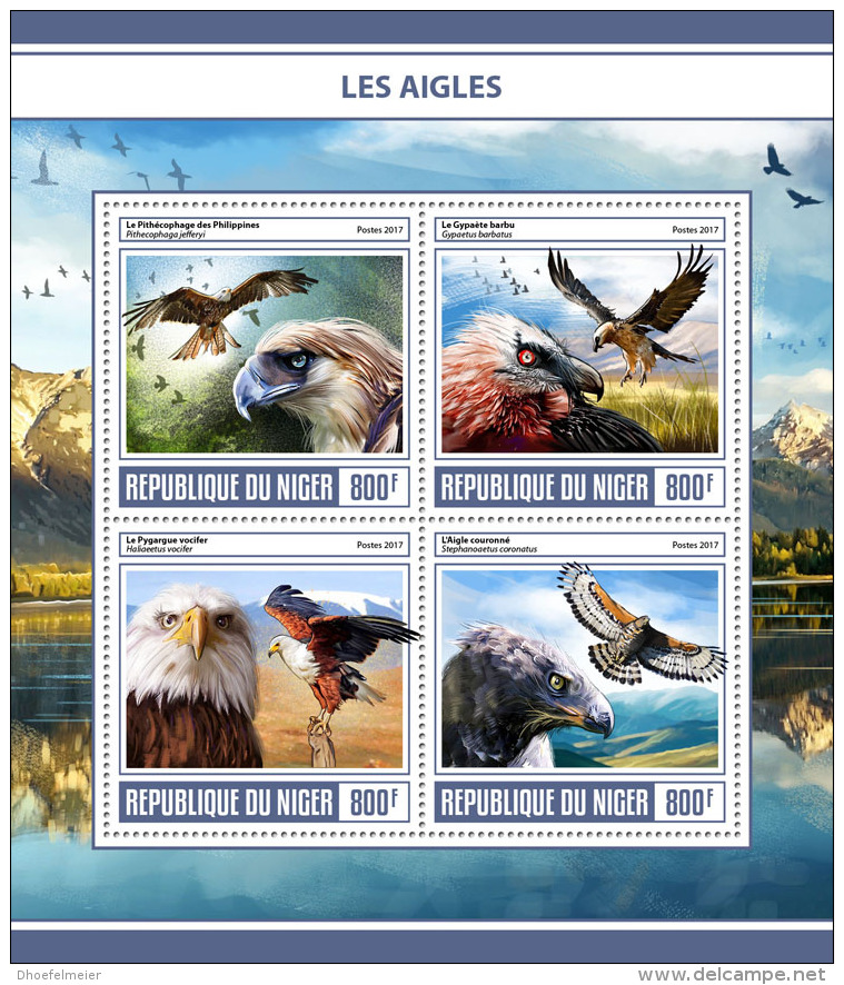 NIGER 2017 ** Eagles Adler Aigles M/S - OFFICIAL ISSUE - DH1728 - Adler & Greifvögel