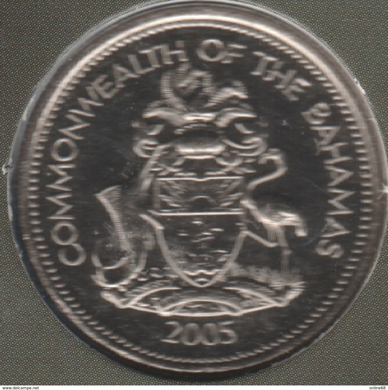 BAHAMAS 25 CENTS 2005 KM# 63.2 BATEAU Bahamas Sloop - Bahama's