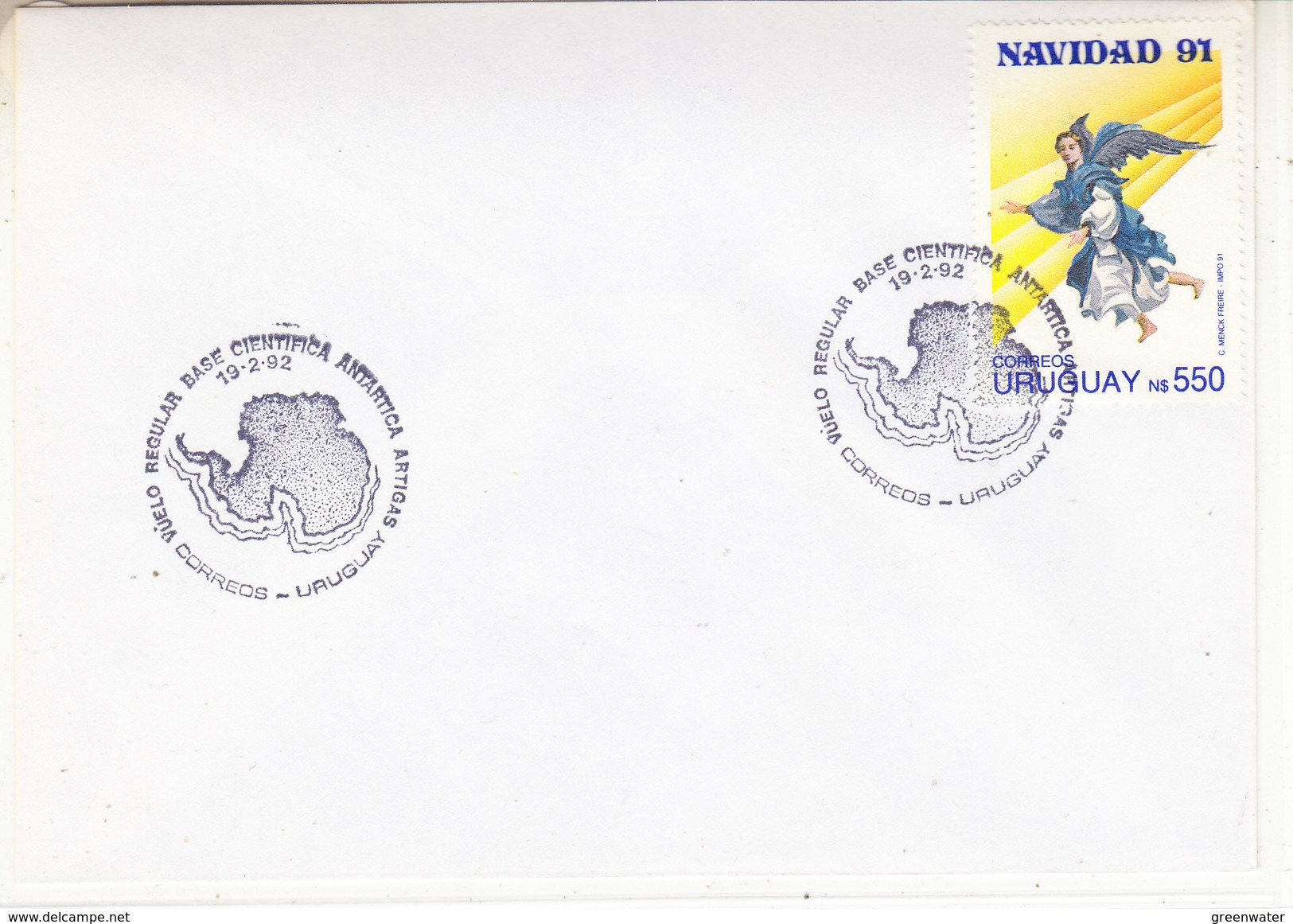 Uruguay 1992 Antarctica / Base Artigas Cover  (36412) - Andere & Zonder Classificatie