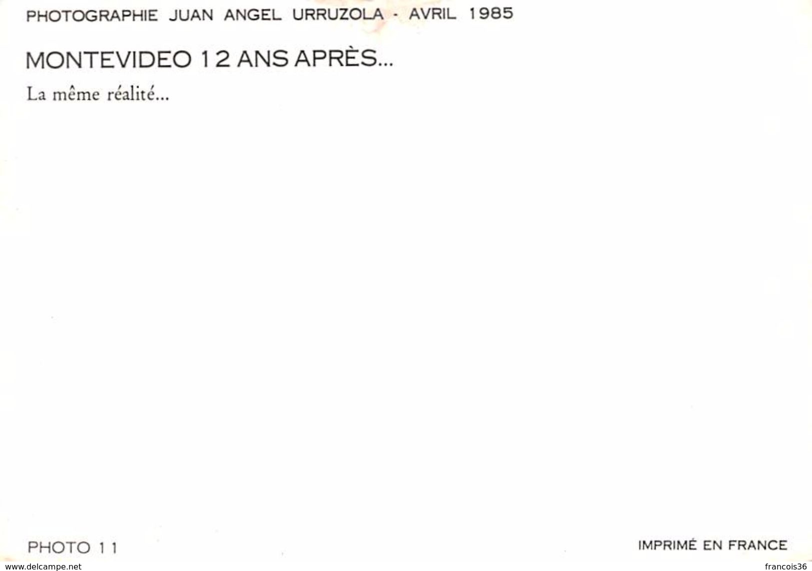 Lot de 11 CPA d' Uruguay - Série Montevideo 12 ans après - Avril 1985 - le coup d'état - bon état