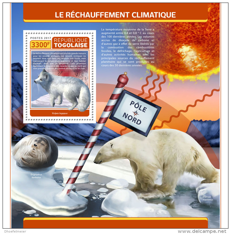 TOGO 2017 ** North Pole Global Warming S/S - OFFICIAL ISSUE - DH1728 - Fauna Artica